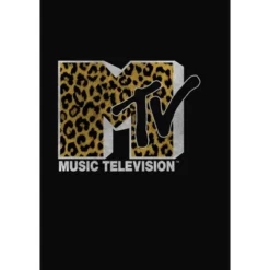 Junior's MTV Cheetah Print Logo Cowl Neck Sweatshirt