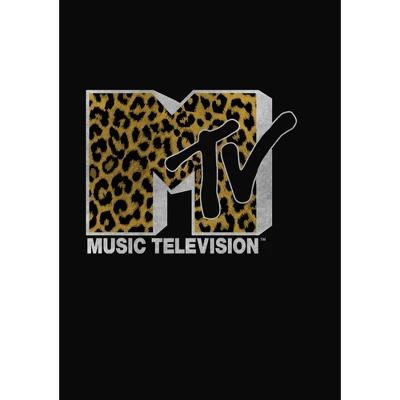 Junior's MTV Cheetah Print Logo Cowl Neck Sweatshirt