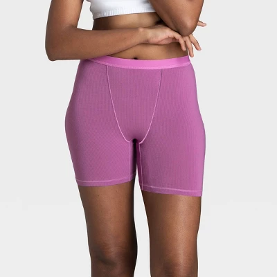 Fruit Of The Loom Women's 3pk Comfort Supreme Ribbed Boxer Briefs - Navy Blue/Gray/Magenta - Image 2