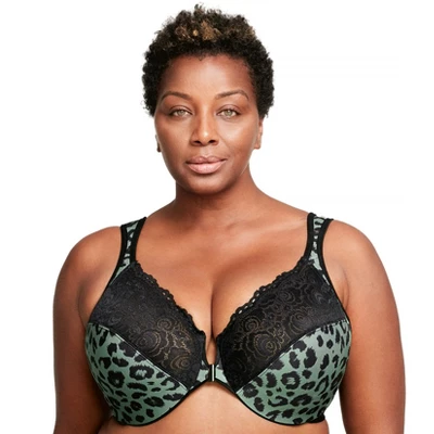Glamorise Womens WonderWire Front-Closure Underwire Bra 1245 Centennial Leopard - Image 5
