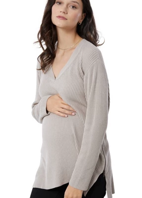 Ingrid & Isabel Maternity Side Zip Nursing Sweater - Image 3