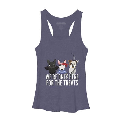 Women's Design By Humans Dog Halloween - We're Only Here For The Treats By PedigreePrints Racerback Tank Top - Image 5