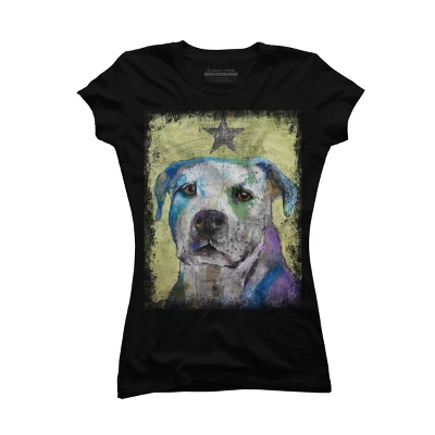 Junior's Design By Humans PIT BULL TERRIER By Creese T-Shirt - Image 3