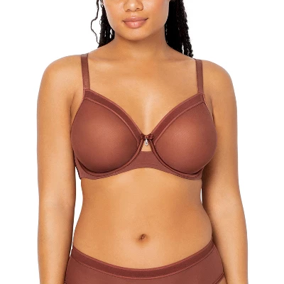 Curvy Couture Womens Sheer Mesh Full Coverage Unlined Underwire Bra - Image 19