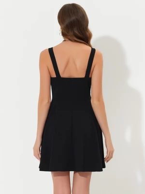 Allegra K Women's Costume Gothic Steampunk Lace Up Mini Sleeveless Cami Dress - Image 2