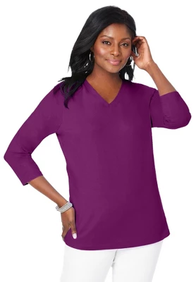 Jessica London Women’s Plus Size V-Neck Tee - Image 10