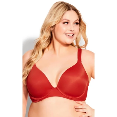 Women's Plus Size Fashion Plunge Bra - Salsa Red| AVENUE - Image 16