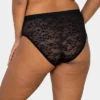 Curvy Couture Women's Plus Size No-Show Lace High Cut Brief Panty