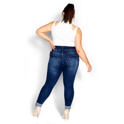 Women's Plus Size Harley Turn Up Jean - Indigo | CITY CHIC - Image 2
