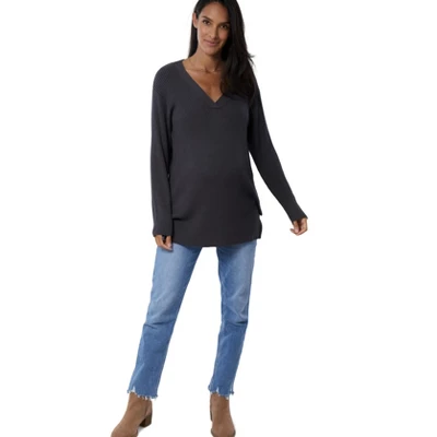Ingrid & Isabel Maternity Side Zip Nursing Sweater - Image 6