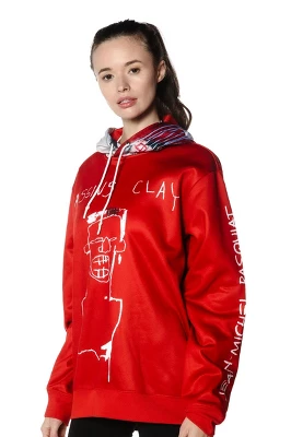 Members Only - Women's Basquiat X Members Only Hoodie Oversized Jacket - Red