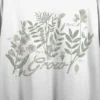 Bioworld Vintage Botanical Grow Crew Neck Short Sleeve Women's White Crop T-shirt