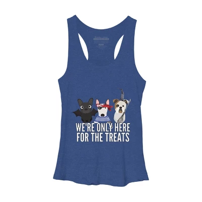 Women's Design By Humans Dog Halloween - We're Only Here For The Treats By PedigreePrints Racerback Tank Top - Image 9