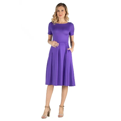24seven Comfort Apparel Women's Maternity Midi Dress - Image 6
