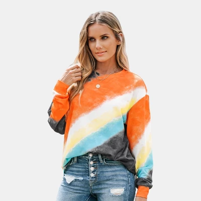 Women's Tie-Dye Wash Crewneck Pullover Sweatshirt - Cupshe - Image 7