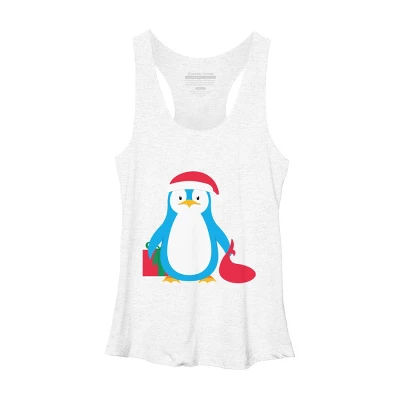 Women's Design By Humans Christmas Penguin By Moredesignsplease Racerback Tank Top - Image 5