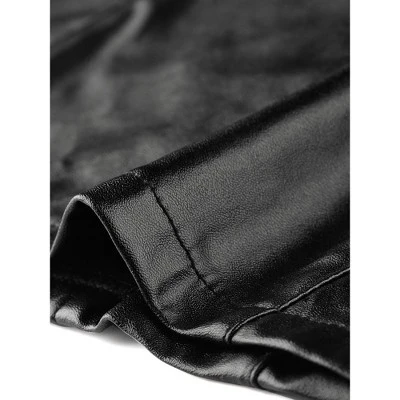 Allegra K Women's Lace Trim Party Faux Leather PU Tank Top - Image 5