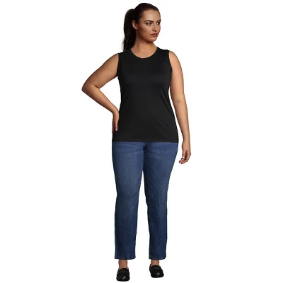 Lands' End Women's Supima Cotton Crew Neck Tank Top - Image 3