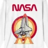 NASA Rocket Women's White Long Sleeve Shirt