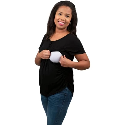 Bamboobies Nursing T-shirt For Breastfeeding - Black