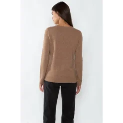 JENNIE LIU 100% Pure Cashmere Extra-ply Cozy Long Sleeve Crew Neck Sweater