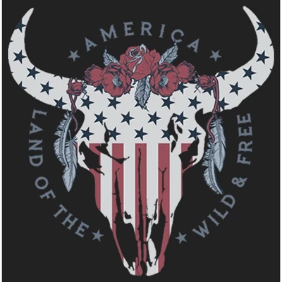 Junior's Lost Gods Fourth Of July Wild & Free Skull Festival Muscle Tee