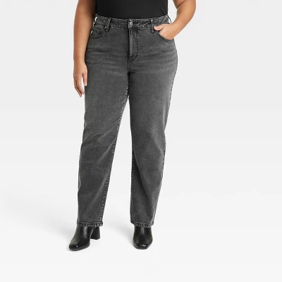 Women's High-Rise Straight Leg Jeans - Ava & Viv™ - Image 3