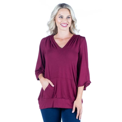 24seven Comfort Apparel Womens Trendy Oversized Fashion Hoodie Top - Image 7