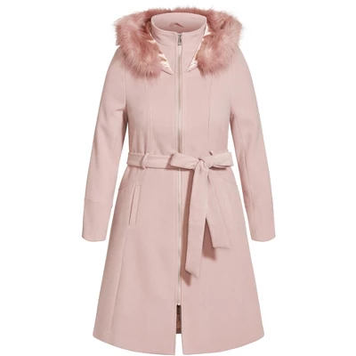Women's Plus Size Miss Mysterious Coat - Blush | CITY CHIC - Image 3