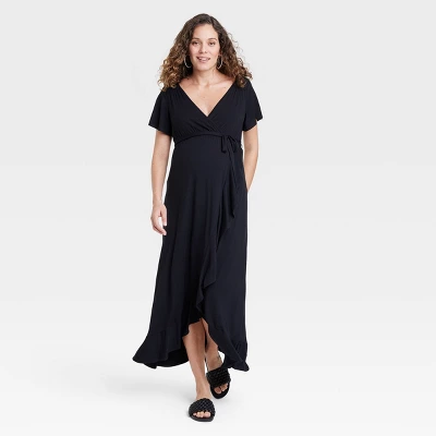Flutter Short Sleeve Knit Maxi Maternity Empire Waist Dress - Isabel Maternity By Ingrid & Isabel™ - Image 3