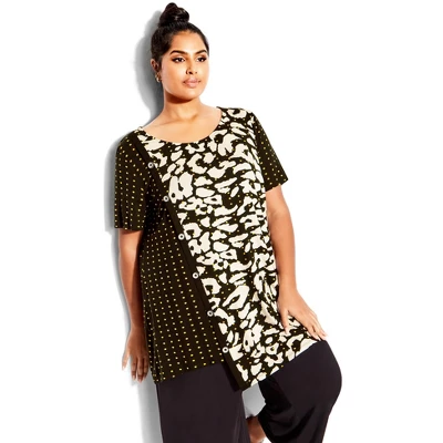 Women's Plus Size Jules Spliced Tunic - Animal Dot | ZIM & ZOE - Image 3