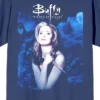 Buffy The Vampire Slayer Key Art Crew Neck Short Sleeve Navy Women's T-shirt
