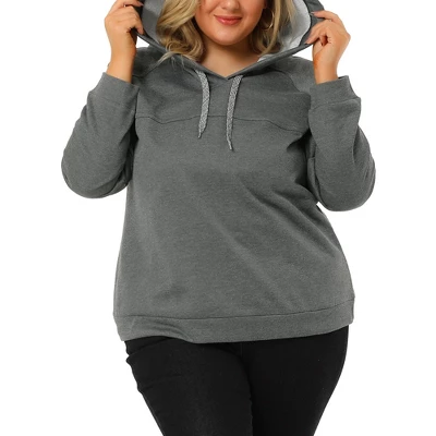 Agnes Orinda Women's Plus Size Pullover Hoodie Knit Long Sleeve Drawstring Work Hooded Sweatshirt - Image 6