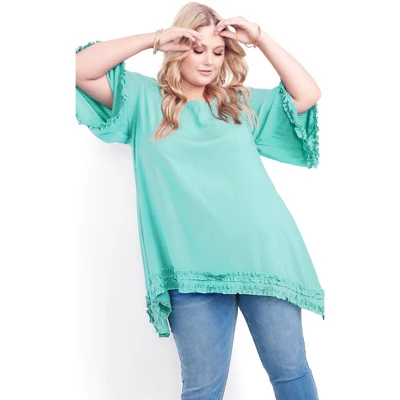 Women's Plus Size Kaylee Sharkbite Tunic - Seafoam | AVEOLOGY - Image 8