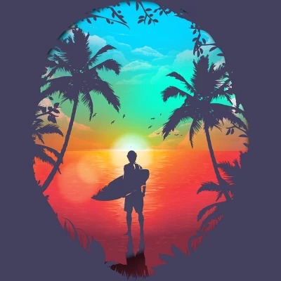 Women's Design By Humans Summer Break By Clingcling Racerback Tank Top