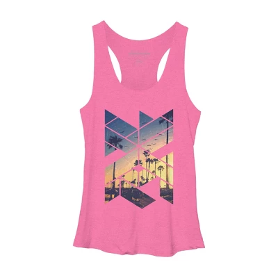 Women's Design By Humans Vintage Palm Beach Geometric By Magnussons Racerback Tank Top - Image 4