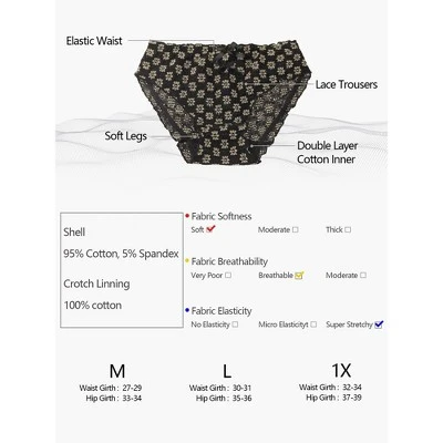 Agnes Orinda Women's Cute Floral Lace Brief Stretchy Cheeky Underwear - Image 4