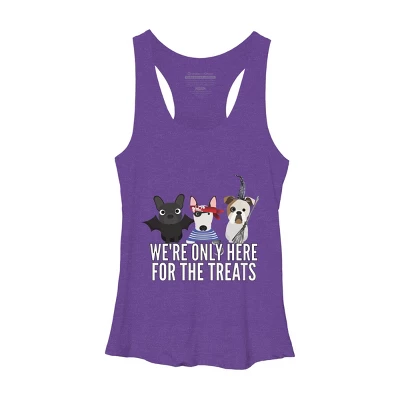 Women's Design By Humans Dog Halloween - We're Only Here For The Treats By PedigreePrints Racerback Tank Top - Image 6