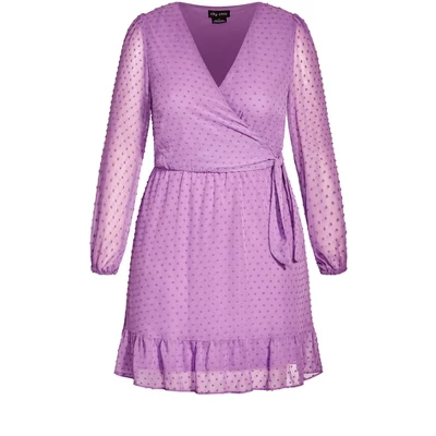 Women's Plus Size Wild Dobby Dress - Lilac | CITY CHIC - Image 2