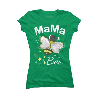 Junior's Design By Humans Mama Bee Floral Pattern By Aminemangaka1 T-Shirt - Image 2