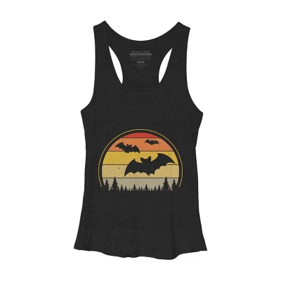 Women's Design By Humans Vintage Retro Vampire Bats Halloween Costume By Chos Racerback Tank Top - Image 9