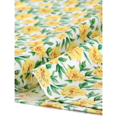 Allegra K Women's Summer Floral Tie Neck Ruffle Peasant Blouse Top - Image 5