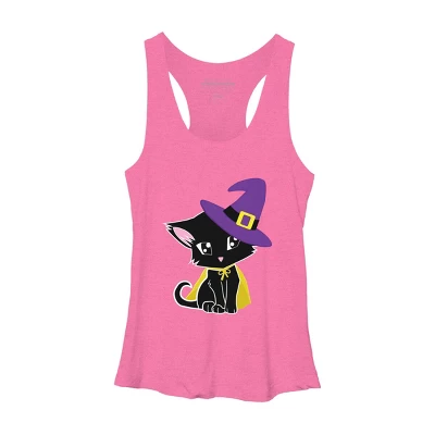 Women's Design By Humans Halloween Cat By AdrianaOliveira Racerback Tank Top - Image 7