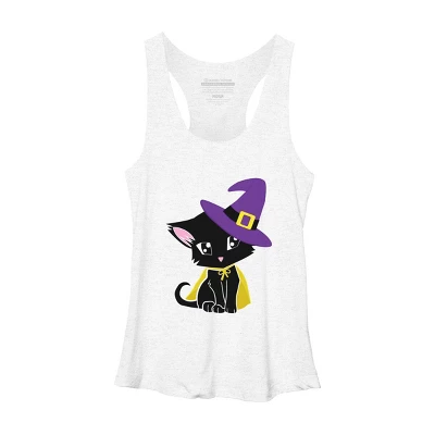 Women's Design By Humans Halloween Cat By AdrianaOliveira Racerback Tank Top - Image 4