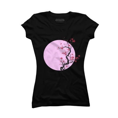 Junior's Design By Humans Cherry Blossom Tree By AnimeStyles T-Shirt - Image 3
