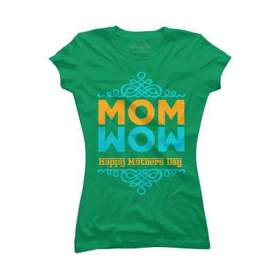 Junior's Design By Humans Happy Mother's Day Mom Wow By Tmsarts T-Shirt - Image 7