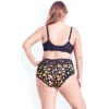 Women's Plus Size Smooth Print Plunge Bra - Black Floral | HIPS & CURVES