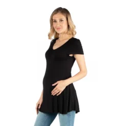 24seven Comfort Apparel Women's Maternity Flared Tunic Top