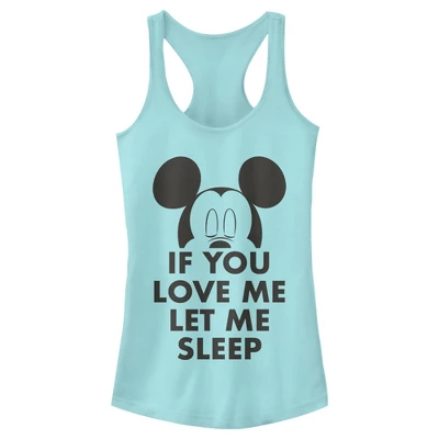 Junior's Mickey & Friends If You Love Me Let Me Sleep Racerback Tank Top - Image 3