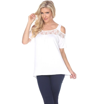 Women's Cut Out Shoulder Bexley Tunic Top - White Mark - Image 5
